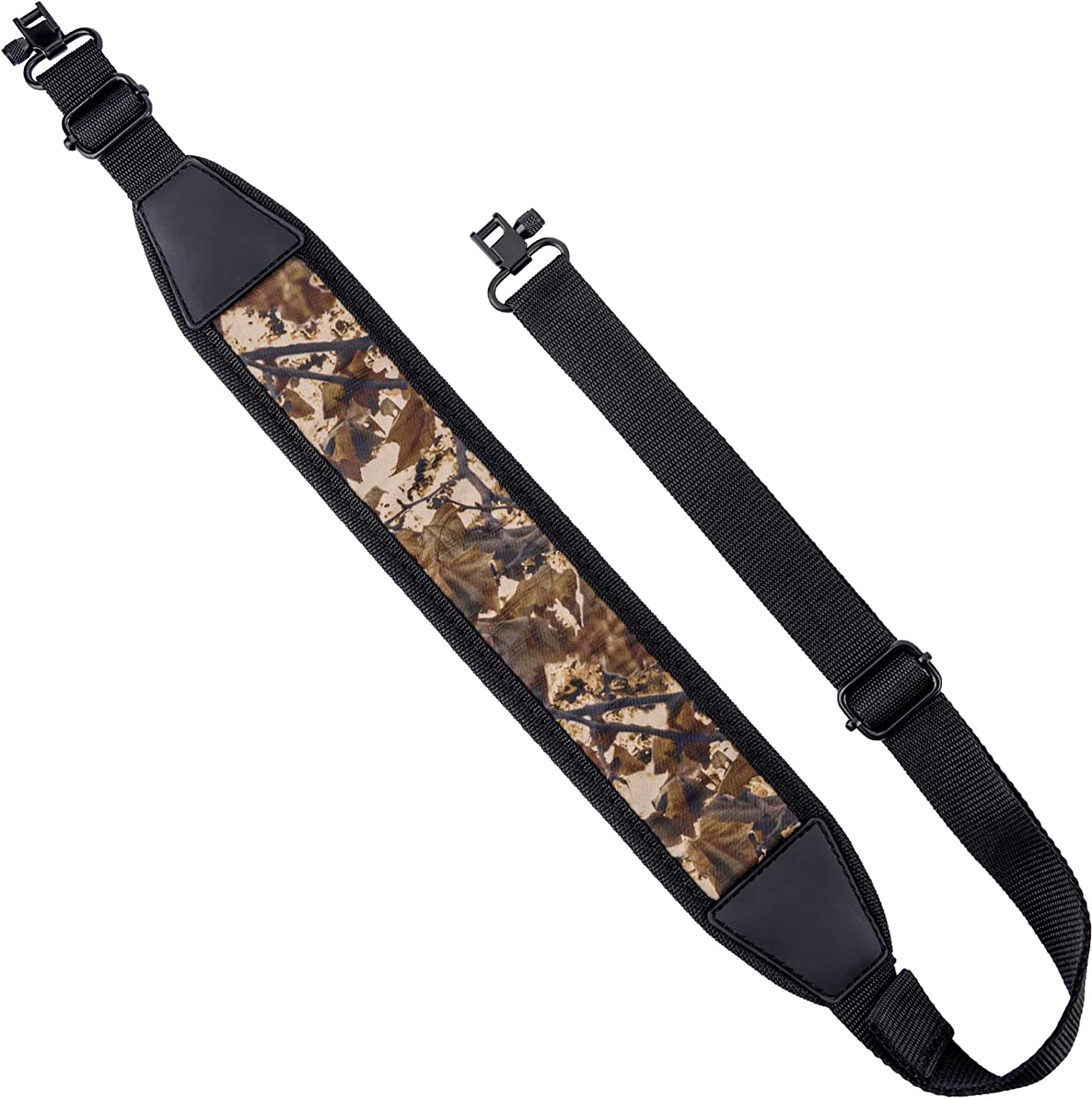 Gun Sling 2 Point Rifle Sling with Swivels, Comfortable Neoprene Padded Hunting Rifle Sling, Length Adjustable Rifle Shoulder Strap for Outdoors