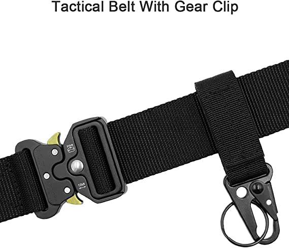 Tactical Belt, Military Hiking Rigger 1.5" Nylon Web Work Belt with Heavy Duty Quick Release Buckle